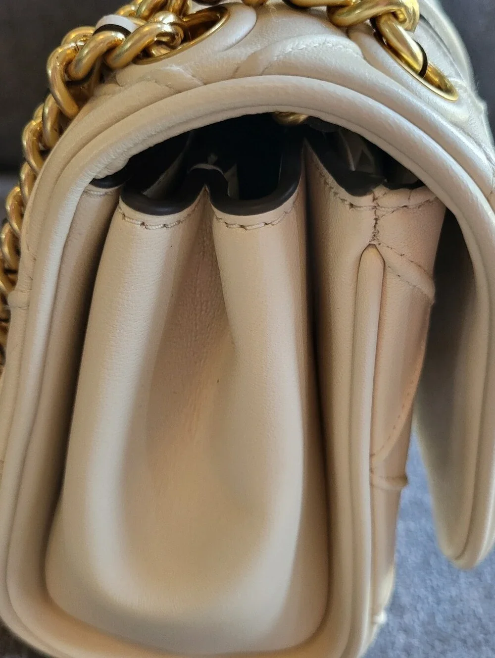 Tory Burch Fleming Cream Leather Convertible Shoulder Bag